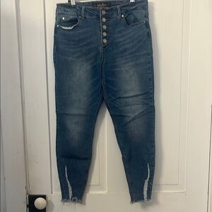 Indigo Rein High Rise Blue Jeans with Split Ankle Hems